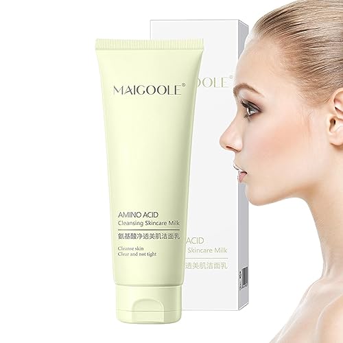 Limpiador facial espumoso - Leche espumosa de aminoácidos para rostro nutritivo - Jabón facial suave para mujeres de 100 g, leche limpiadora calmante clara y calmante para pieles grasas y Jildouf