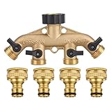 Alle vier Anschlüsse bieten die gleiche optimale Menge an Wasser für den angeschlossenen Schlauch, die Düse oder die Sprühdüse. Ermöglicht einen größeren Durchfluss als Standard-Ventile, wodurch die Bewässerungszeit reduziert wird. 4-fach einstellbare Durchflusskontrolle.