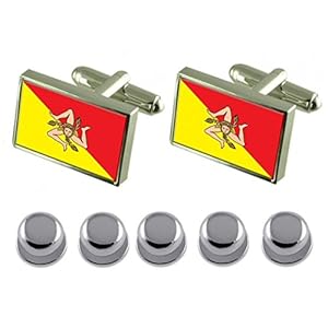 Select Gifts Hemdjurk Studs Sicilië Regio Italië vlag manchetknopen