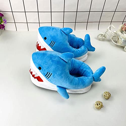EHJRE Créatif Requin en Peluche Pantoufles Nouveauté Forme de Requin Drôle Décontracté Chaud Dessin Animé Chambre Adulte Unisexe Hommes, Bleu – vue 5