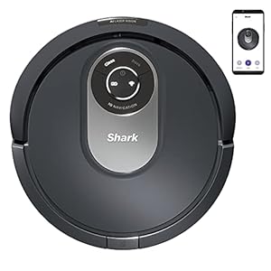 Shark AI Saugroboter, Staubsauger-Roboter mit Anti Hair Wrap,Teppich und Hartboden, Roboterstaubsauger, 90 Min Laufzeit, manuelle und App-Steuerung, Grau, RV2001EU