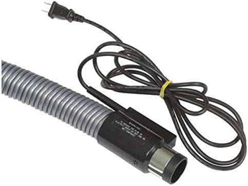 Electrified Gas Pump Handle Pigtail Corded Central Vacuum Hose, 30 Foot, Black Ends Silver-Gray Hose