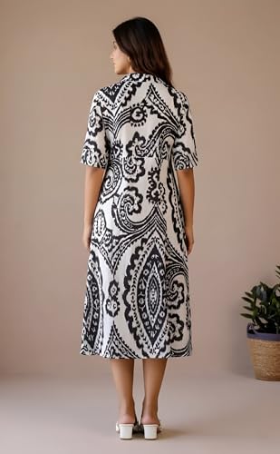 Image of Leriya Fashion Summer Dress for Women | Short One Piece A-Line Midi Dress | Lightweight Vacation Wear & Daily Casual Outfit