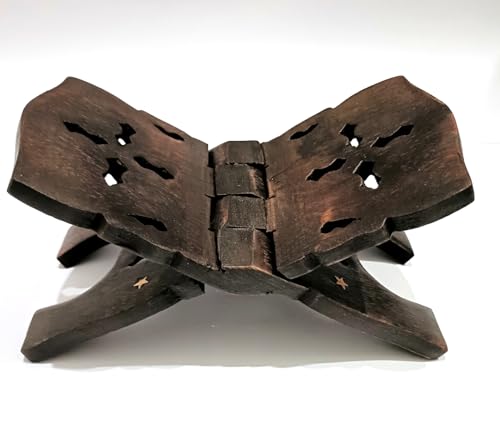Support de livre en bois rustique marron foncé pour lecture confortable