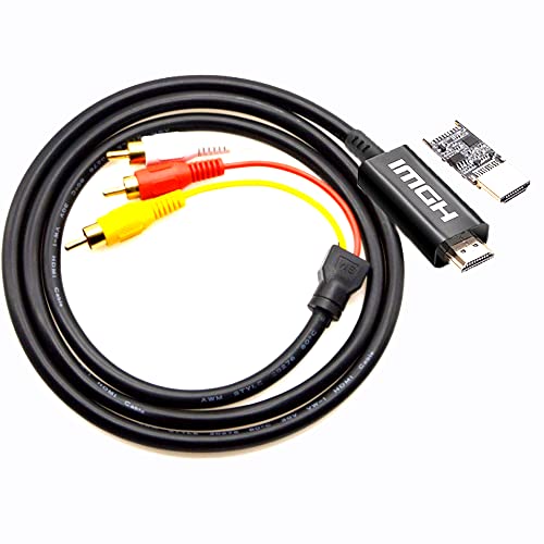 YOTETION HDMI to RCA Cable, 5FT, Ultra-high stability, Plug and Play, Ideal for HD DVD players, HDTV receivers, TVs, projectors, A/V receivers