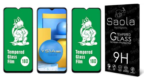 Image of Saola 18D Tempered Glass With Inbuilt AirBag Borders For Vivo Y51A (Pack Of 2) with Free Installation Kit. Full screen Coverage - 6.58 inch