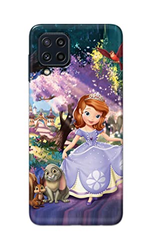 Image of PRINTFIDAA Cartoon Little Girl with Crown and Pet Animals Printed Designer Hard Case for Samsung Galaxy M32 (4G) Back Cover -(e) RPM1008