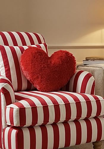 Image of Khooti Heart Shape Cushion Pillow, Romantic for Girlfriend, Boyfriend, or Couples - Soft Red Love Pillow | 14x14 Inches