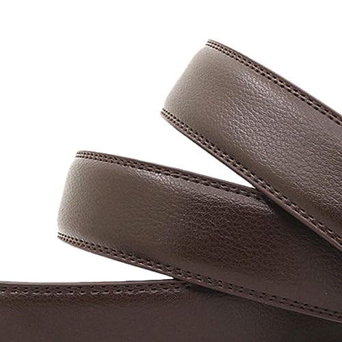jojomis PU Leather Ratchet Belt Without Buckle Automatic Belt Men's Replacement Strap Waist Belt Fit Jeans Brown 1.38inchx47.24inch4