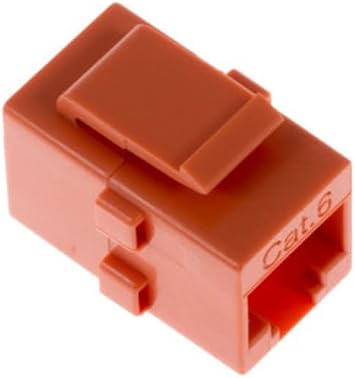 CablesAnKits Cat6 Coupler Ethernet Couplers, RJ45 Female to Female Inline Keystone Jack, Toolless Feed Through Connector for Wall Plates and Patch Panels, Orange