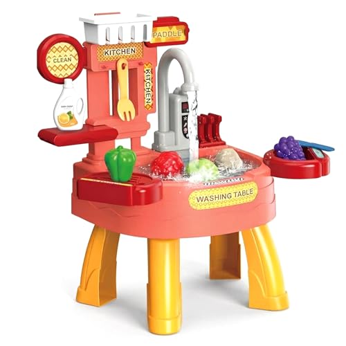 Table à Eau pour Tout-Petits avec Eau Courante et 30 Accessoires Amusants