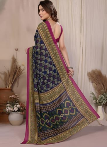 Image of Yashika Women's Georgette Saree with Blouse Piece for Traditional Ethinic Wear Sari