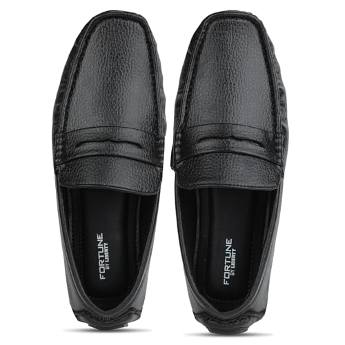 Image of Liberty Fortune CLASSIK-2E Loafer Shoes for Men - Brown, Black, Non-Lacing Casual Formal Slip-On Loafers Stylish Shoes Ideal for Office, Party, Wedding, Kurta - Comfortable Lightweight