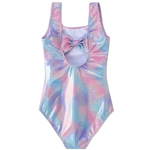 Girls One Piece Swimsuits Mermaid Quick Dry Bathing Suit Beach Bowknot Backless Swimwear Toddler Swimsuit Kids 4-10Y2