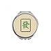 Green Mahjong Tiles Pattern Hand Compact Mirror Round Portable Pocket Glass