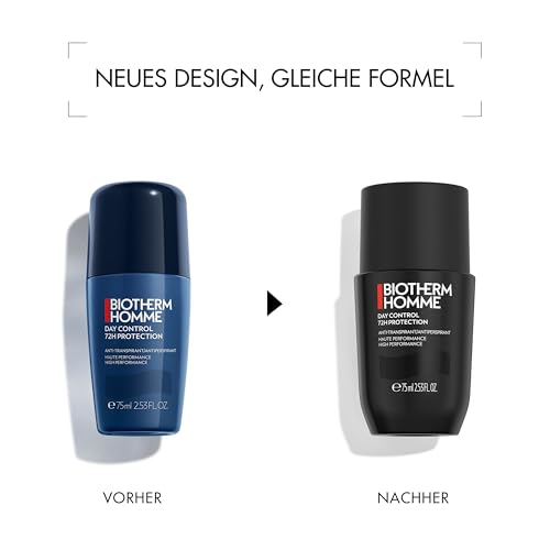 Biotherm Homme Day Control 72H Deo Roll-On, 72 Stunden Anti-Transpirant Herren Deo, wirksamer Schutz vor Schweißgeruch, für empfindliche Haut und alle Hauttypen, wirkt pflegend und beruhigend, 75 ml