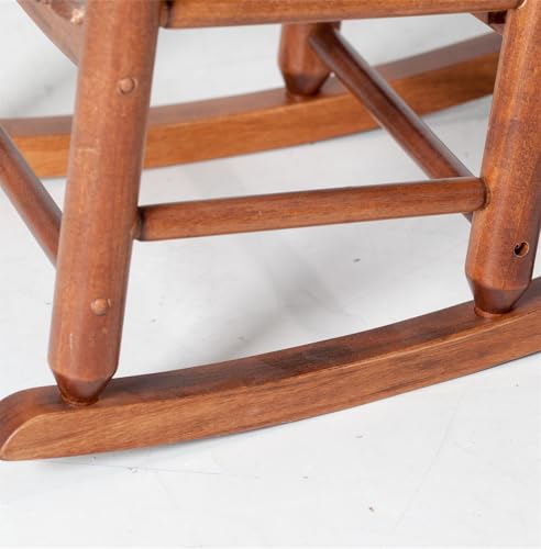 BplusZ Kids Rocking Chair Wooden Rocker Small Baby Toddler Child Comfy Furniture Outdoor Indoor Reading Room Bedroom Living Room Ages 3-6 Anti-Tip Design Safe & Sturdy Brown by BplusZ - Used condition - Image 7