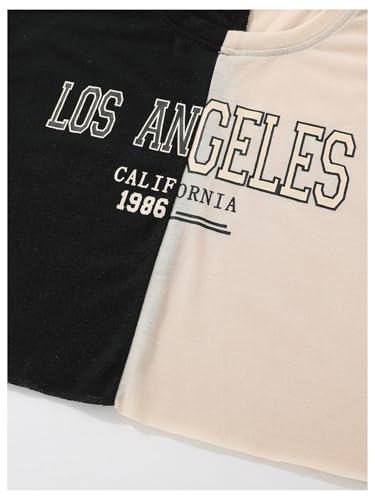 SOLY HUX Girl's Color Block Letter Graphic Tees Summer Crew Neck Short Sleeve Casual T Shirts4