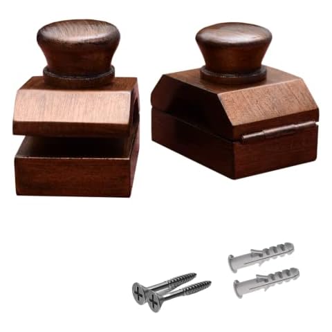 Wooden Hanging Clamps Hangers 2 Pcs for Display Quilts Rugs and Tapestry by Wise Linkers (Copper Black) Cover