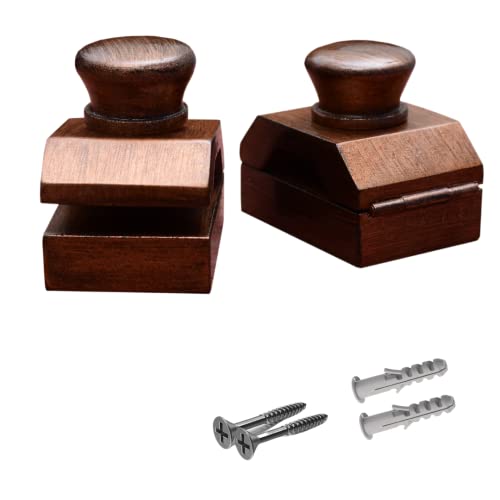Wooden Hanging Clamps Hangers 2 Pcs for Display Quilts Rugs and Tapestry by Wise Linkers (Copper Black)