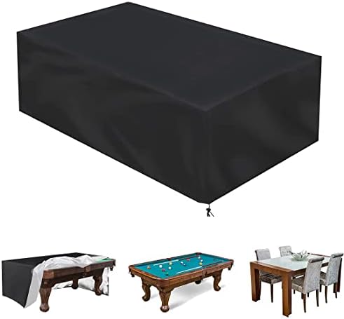 MYLAIM 7/8/9 Ft Outdoor Pool Table Cover,Billiard Protector Cover,Waterproof Fabric,Heavy Duty 420d Polyester Canvas Cover,Snooker Patio Table Covers,Mesa De Billar,Pool Table Accessories Kit