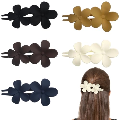 Pince à cheveux fleur pour femme barrette crocodile fixation forte