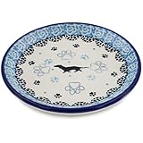 Authentic Polish Pottery Mini Plate, Coaster plate in Dachshund Design Handmade in Bolesławiec Poland by Ceramika Artystyczna + Certificate of Authenticity