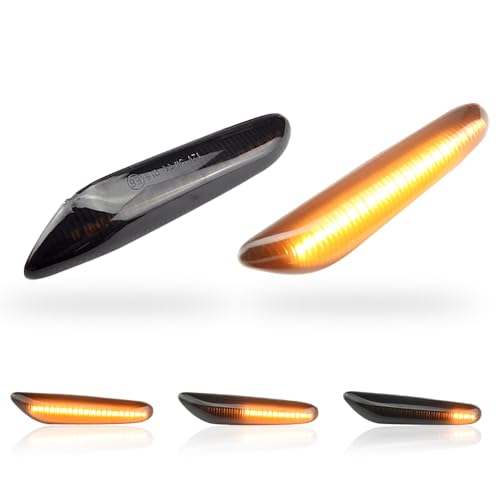 MKptopia 2 piezas marcador lateral dinámico Led, indicador de luz intermitente lámpara intermitente lámpara de señal Compatible con B-MW B-MW 1 3 5 Series E91 E92 E93 X3 E83 X1 E84