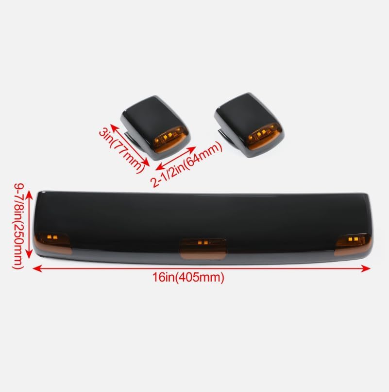 15-19 2500HD 3500HD Roof Marker Light Amber LED, Replacement for Chevy GMC Silverado Sierra OEM