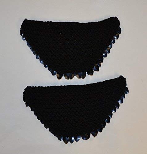 Scale Mail Epaulettes in Knitted Dragonhide Armor - Black Knight2