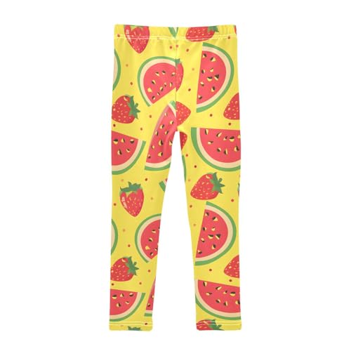 Watermelon and Strawberry Girls Leggings Ultra Soft Compression Yoga Gym Pants for Kids 4-10T2