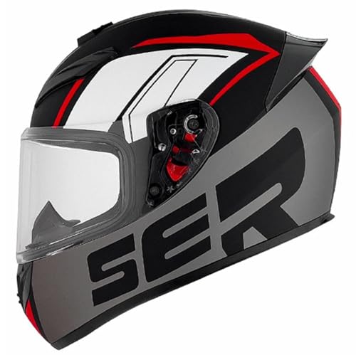 DOT Approved Adults Full Face Motorcycle Helmet, Men Women Integrated Four Wheeler Offroad Helmets with Flip Up Anti-Fog Visor for Motocross BMX Street Dirt Bike Racing ATV(L2,Large)