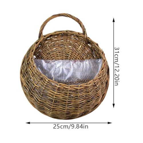 Panier de rangement tissé mural en osier de 25 cm pour décoration suspendue