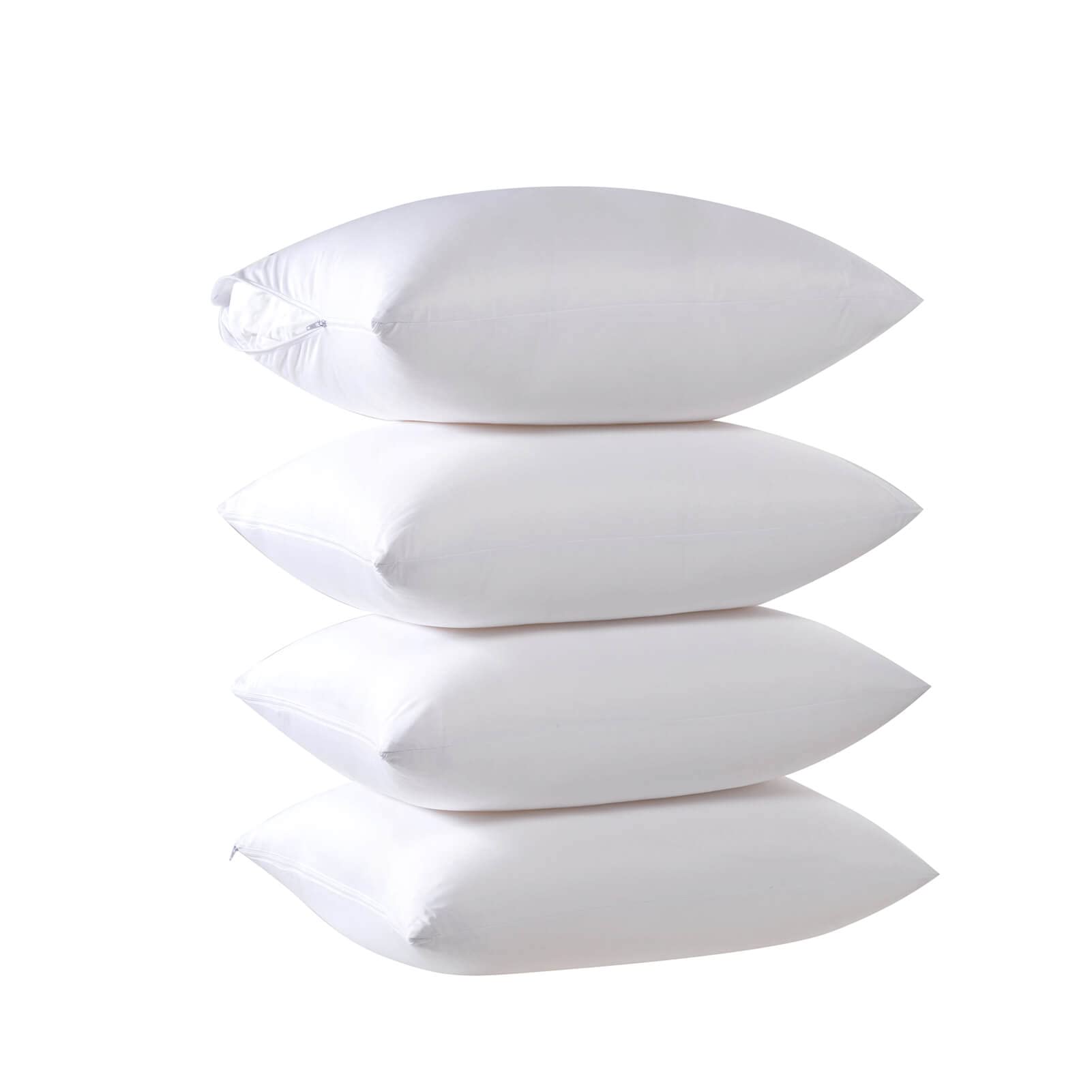 Kingnex Protectores de almohada a prueba de plumas con cremallera, tamaño estándar, de rayón de bambú, impermeables, para almohadas de cama, paquete de 4