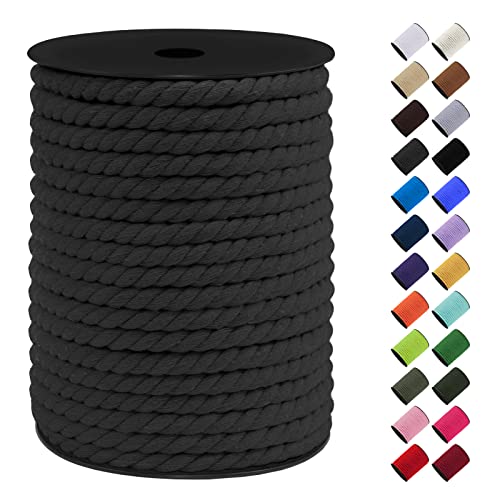 LEREATI 8mm Macrame Cord, 131 Feet Thick Macrame Rope Yarn Natural Cotton Cord Macrame String