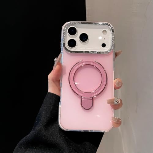 Coque iPhone 13 Pro Max support magnétique antichoc avec pied diamant pour téléphone Apple or