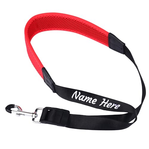 Personalized Custom Saxophone Neck Strap With Embroidered Text，Name (red)