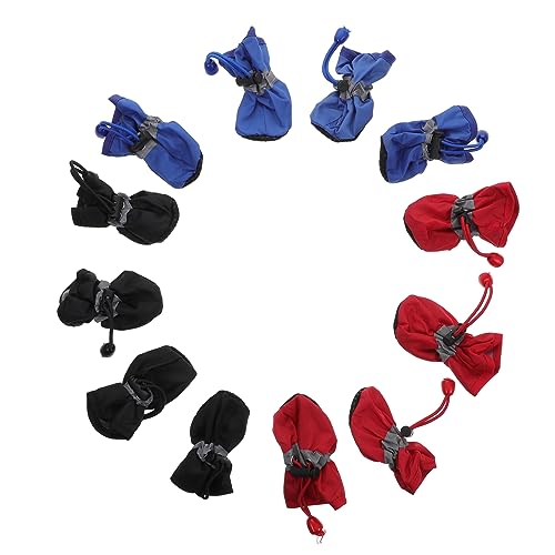 Happyyami 3 Sets Dog Boots Thickened Non Slip Rain Shoes for Pets Comfortable Design for Outdoor Use