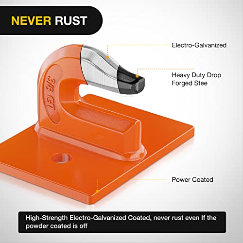 Image of Nilight 2PCS Tractor Bucket Grab Hook 3 /8'' Heavy Duty Drop Forged Steel Bolt On Zinc-Coated Cast Tow Max 15000 LBS Orange (Pack of 6)