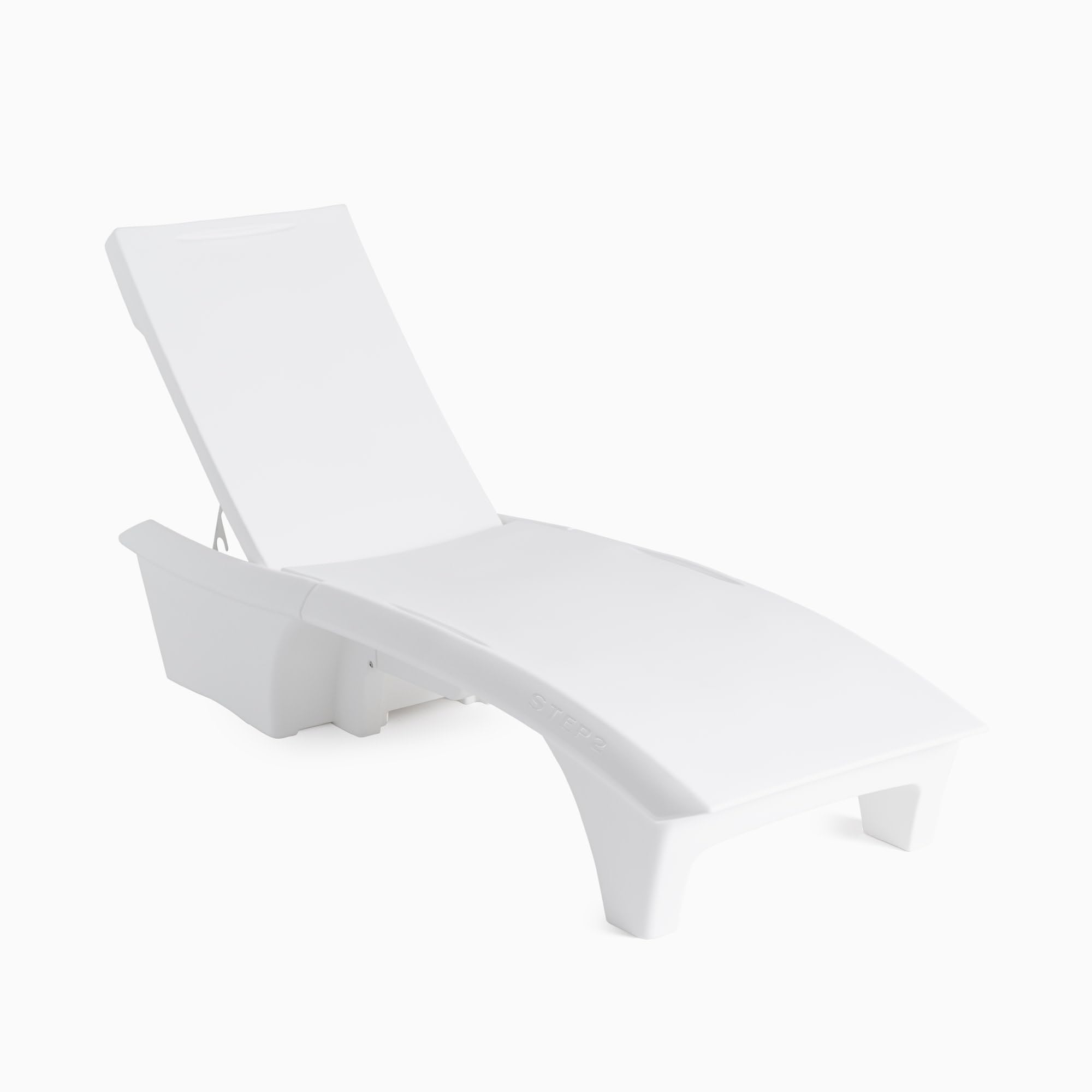 Vero Adjustable Back in-Pool Lounger with Storage, Pool Chair, Weighted, White