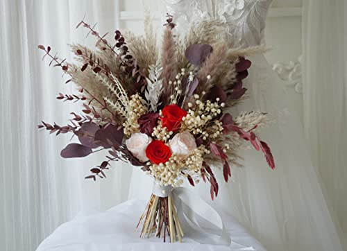 Pampas Grass Wedding Bouquet Dried Bridal Bouquet / Dry Flower
