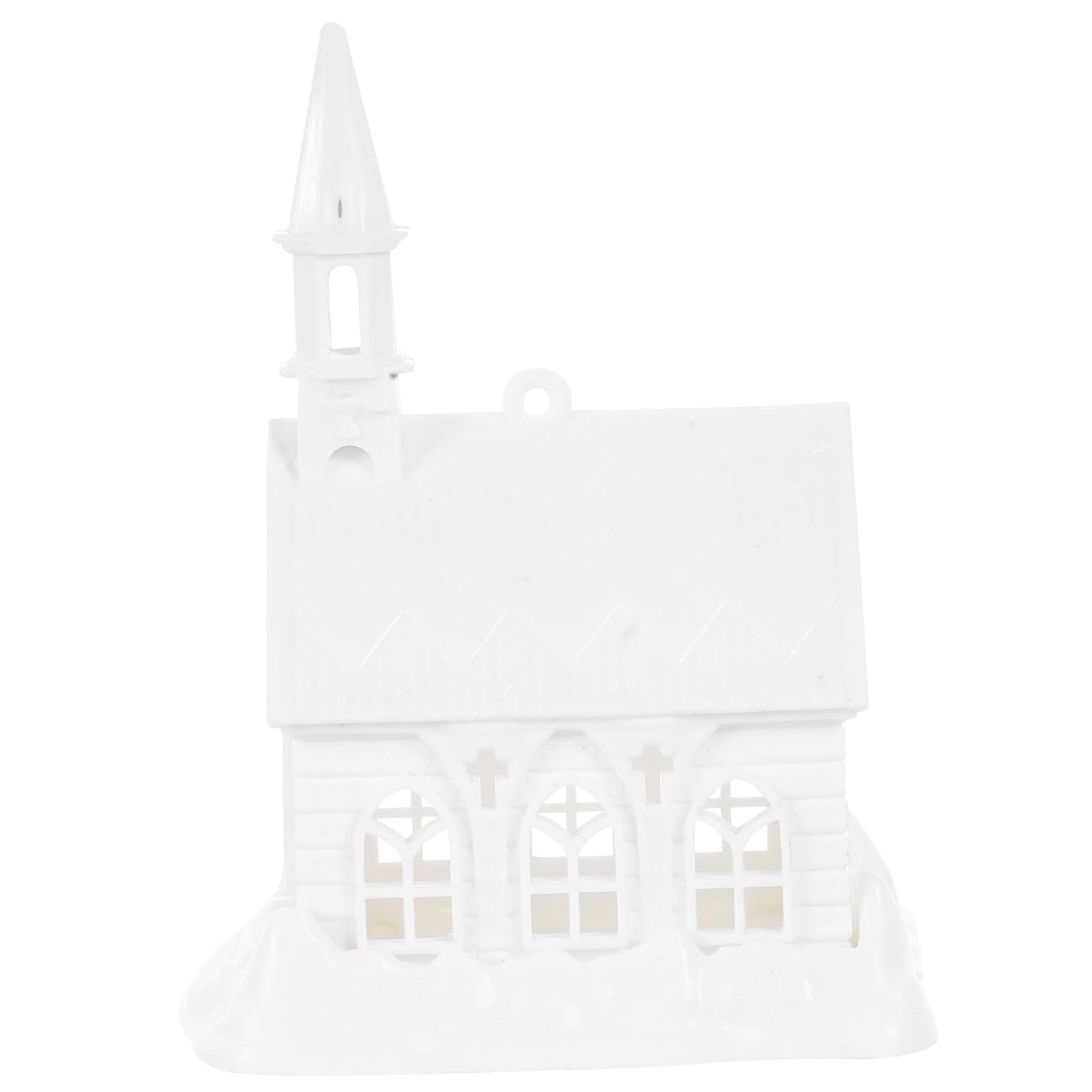 NUOBESTY Unfinished House Model Blank Decoration for Christmas Village House Miniature for Desktop Creative Art Project for Boy Girl Festive Decor