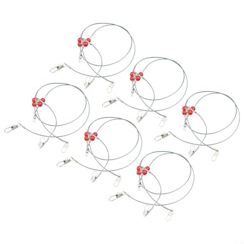 Fishing Leaders with Snap Swivels, Saltwater Fishing Wire Rig, 90-Pound Nylon Monofilament Leader Line for Surf and Bottom Fishing, 6-Pack (26.77in/68cm)(Blue 2 Heads)