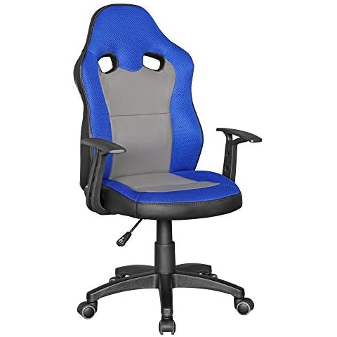 FineBuy Speedy - Racing Kinder-Schreibtischstuhl für Kinder ab 8 | Kinder-Drehstuhl Lehne & Hartboden-Rollen | Sport Kinder-Bürostuhl ergonomisch höhenverstellbar Cover