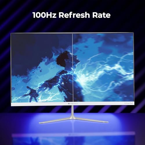 Image of ZEBRONICS SA127 LED Monitor, 27 inch (68.5cm), 250 nits, 100Hz, FHD, 1920x1080, HDMI, VGA, Ultra Slim Bezel, Built-in Speakers, Metal Stand, Wall Mountable (SA127)