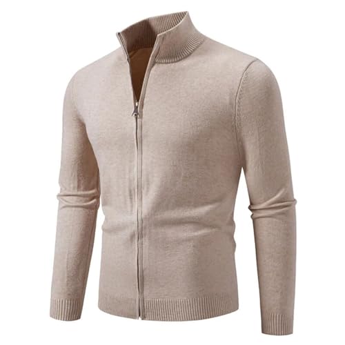 Men's Stand Collar Knitted Cardigan Casual Solid Color Slim Fit Men Knit Cardigan Sweater2