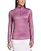 Callaway Weather Series Swing Tech Sun Protection 1/4 Zip Long Sleeve Golf Shirt Camisa, Magenta Purple/Mini Leaf Print, XXL para Mujer