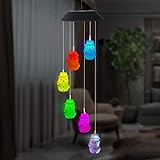 EPIC GADGET Solar Mobile Lights Hanging Wind Chime, Color Changing Outdoor Solar Garden Decorative Lights for Walkway Pathway Backyard Decoration Parties (Snowman)