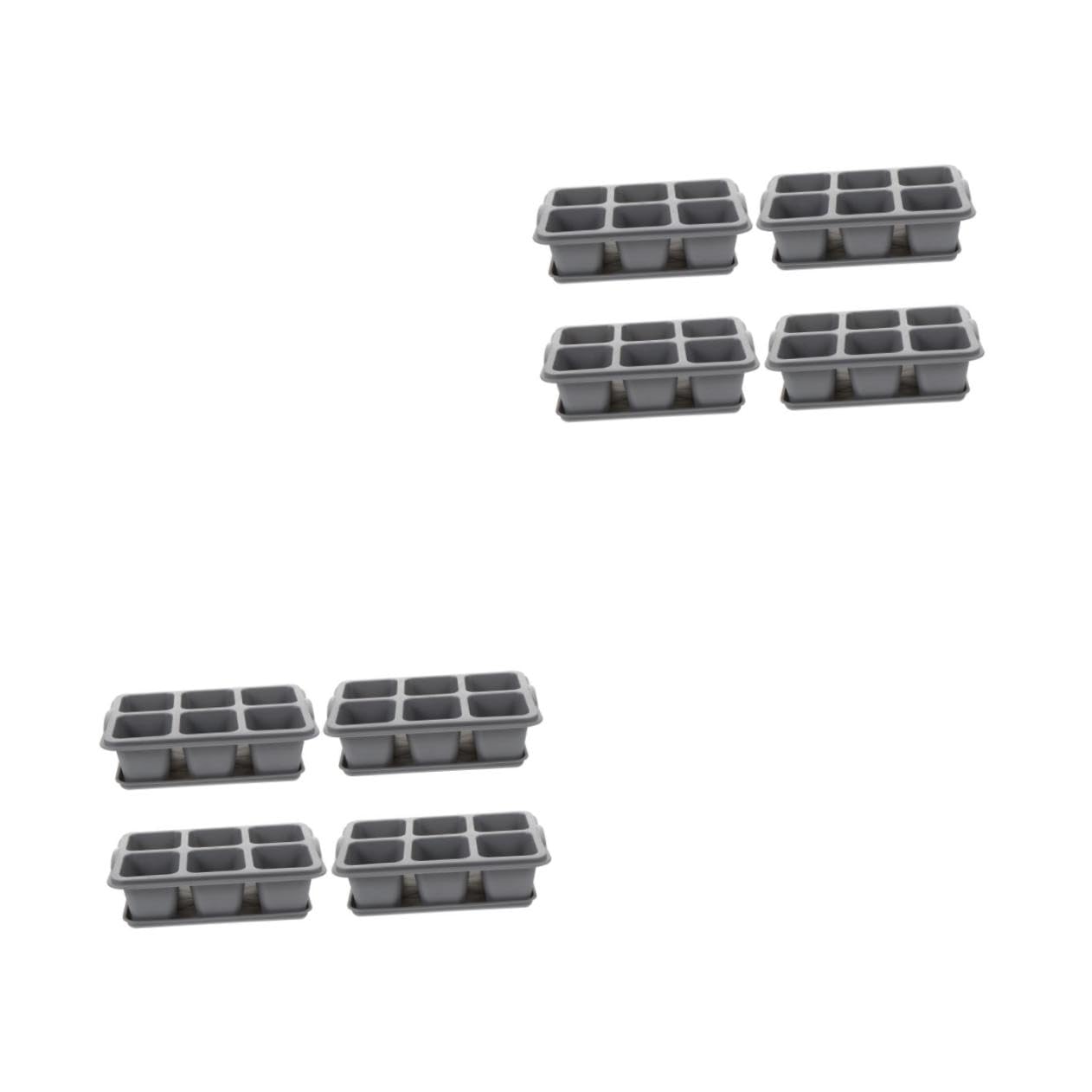 ibasenice 2 Ensembles Pots De Pépinière À 6 Grilles pour Plantes Jardinières D'Extérieur Semis Légumes Plateaux De Culture De Tomates Micro-Pousses Pots 4 pièces * 2