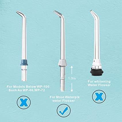 Flosser Replacement Tips for Waterpik Water Flosser, High-Pressure Water Flosser Tip Replacement, Compatible with Waterpik Oral Irrigator (6 Piece Set)